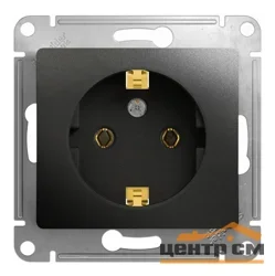 Механизм розетки одноместныйестной Glossa 16А с заземл. антрацит Systeme Electric GSL000743