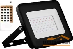 Прожектор светодиодный 30W RGB 220-230V IP65 194х180х27мм черный с пультом Китай Feron, LL-612