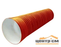 Труба канализационная гофрированная двухстенная FD-Plast D 340/300 с раструбом L-6м, чёрная SN8