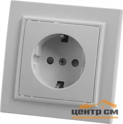 Розетка 1-местная СП STEKKER Эрна с заземлением и шторкой, белая (PST16-9010-01)