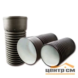 Труба канализационная гофрированная двухстенная FD-Plast D 575/500 с раструбом L-6м, черная SN8