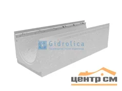 Лоток водоотводный GIDROLICA бетонный коробчатый (СО-200мм), с оцинкованной насадкой, с уклоном 0,5% КUу 100.26,3 (20).26(20,5) - BGU-Z, № 5, арт.40423205
