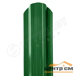 Штакетник металлический STYNERGY П-образный двусторонний фигурный 0.45 мм, PE RAL 6002 (зелёная листва), ширина 110мм, длина 0.9 м.п.