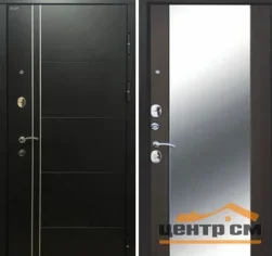 Дверь мет. ДВЕРНОЙ КОНТИНЕНТ Теплолюкс-зеркало 860х2050 "Л" МДФ венге/МДФ венге