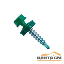 Саморез кровельный 4,8x19 сверло №2 (зелёный моx) RAL 6005 (ведро №1 100шт) DAXMER