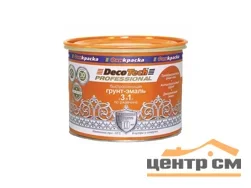 Грунт-эмаль по ржавчине 3 в 1 быстросохнущая черная (RAL 9005) 0,9кг DecoTech