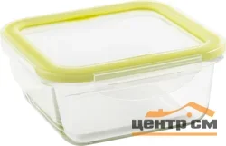 Контейнер для продуктов Cristallo квадратный 0,55л оливковая роща*