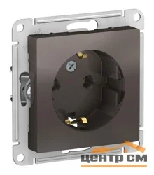 Механизм розетки одноместный СП AtlasDesign 16А IP20 с заземлением, мокко Systeme Electric ATN000643