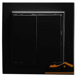 Выключатель двухклавишный СП 220V, 10А, черный (PSW10-9004-03) Эрна STEKKER
