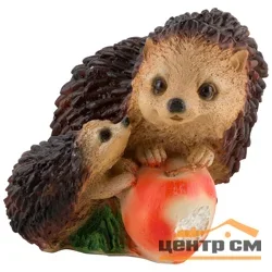 Фигурка садовая PARK "Ежики с яблоком" H-14см
