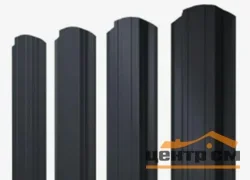Штакетник металлический STYNERGY П-образный фигурный 0.4 мм, PE RAL 7024 (мокрый асфальт), ширина 110мм, длина 1.5 м.п.