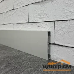 Плинтус под кабель-канал алюминиевый BUK 60 серебро матовое 60*10*3000