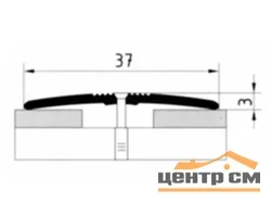 Порог АПС 003 алюминиевый 900*37*3 мм одноуровневый (22 берёза северная)