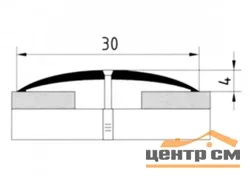Порог АПС 011 алюминиевый 900*30*4 мм одноуровневый (22 берёза северная)