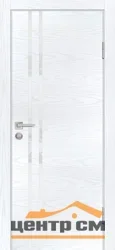 Дверь PROFILO PORTE П-11 NEW стекло белоснежный лакобель, дуб скай белый матовый (кромка ABS с 2-х сторон) 60