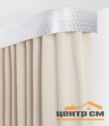 Карниз "Твил" с поворотами (бленда 7см), 2,4 белый-серебро 2-х рядный