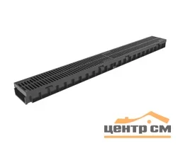 Комплект GIDROLICA Light DN100 A15: лоток водоотводный пластиковый с решеткой пластиковой 1000*115*96 мм арт.08067