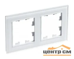 Рамка двухместная AtlasDesign Nature стекло бел. Systeme Electric ATN320102