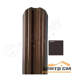 Штакетник металлический STYNERGY М-образный двусторонний фигурный 0.4 мм, PE RAL 8019 (темно-коричневый), ширина 108мм, длина 2 м.п.