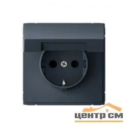 Механизм розетки одноместный СП ArtGallery 16А IP20 с заземлением, защ. шторки с крышкой грифель SE GAL000746