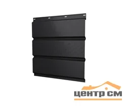 Софит металлический перфорация по центру Велюр RAL 9005 (чёрный), 0.5мм Grandline, 0.365*3м