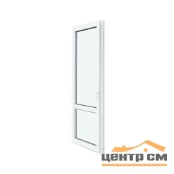 Дверь ПВХ 860*2000 Л (62) цвет белый, порог,нажимной гарнитур, кл/верт, прижим по периметру .А16404-1