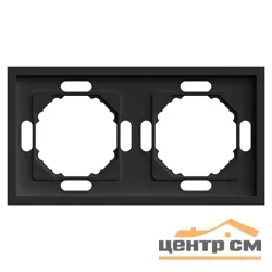 Рамка двухместная, STEKKER Эмили, черный уголь, soft touch (PFR00-5002-05)
