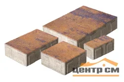 Плитка тротуарная Бавария Техас (4 элем) Color mix верхний прокрас, белый цемент, микрофаска СИЯН (7,046 м2/поддон-13рядов)