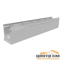 Лоток водоотводный GIDROLICA бетонный коробчатый (СО-100мм), с оцинкованной насадкой КU 100.16,3 (10).19(15) - BGU-Z, № 5-0, арт.14571