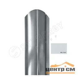 Штакетник металлический STYNERGY полукруглый двусторонний фигурный 0.45 мм, PE RAL 7035 (Серый графит), ширина 118мм, длина 1.5 м.п.