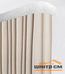 Карниз "Бруно" с поворотами (бленда 7см), 3,0 белый матовый, 2-х рядный