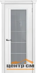 Дверь ТЕКОНА SMALTA-SHARM 01 остекленная премиум сатинат+гравировка эмаль белый(9003) 70