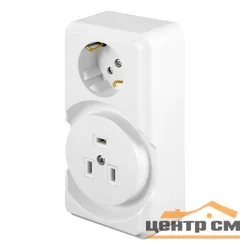 Розетка 2-местная ОП 250В, 32А, IP20 с заземлением, белый, для плит арт.PST32-53-20 STEKKER