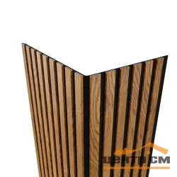 Панель акустическая гибкая ARTIVA flex №1, черный войлок, 2750х600х9мм, рейки МДФ 25х6мм, дуб золотой
