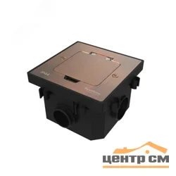 Лючок MultiDesk MDK20 на 2мод. IP44 с монтажной коробкой для бетонных полов медь SE MDK20202CC