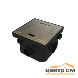 Лючок MultiDesk MDK20 на 2мод. IP44 с монтажной коробкой для бетонных полов античная латунь SE MDK20202BC