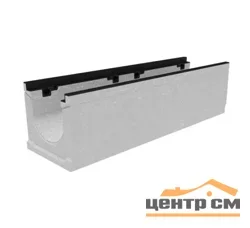 Лоток водоотводный GIDROLICA бетонный коробчатый (СО-200мм), с чугунной насадкой, с уклоном 0,5% КUу 100.29,8 (20).30(23) - BGZ-S, № 1 арт.16706