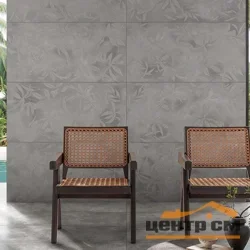 Керамогранит VITRA ArtWall Цветы Серый Матовый Ректификат 60*120 арт.K958008R