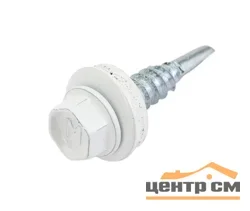Саморез кровельный 4,8x28 сверло №1 (сигнально-белый) RAL 9003 (уп 70шт) Biskrep