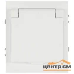 Розетка одноместная механизм СП ЭРА Arktik 2P+E Schuko с заземлением и шторками с крышкой 16А-250В белый матовый арт.16-2103-08