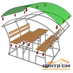 Каркас Беседка Полусфера с доской 2х2х2,18м