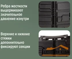 Компостер садовый «Бастион» усиленный, черный (люк черный) с черной крышкой, 1210 л