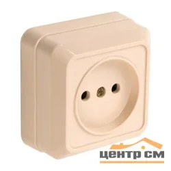 Розетка 1-местная ОП General Альфа 2П IP20 10А 250В (керамика) слоновая кость