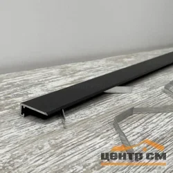 Микроплинтус для пола черный 16*6,5*2700 ТПО 189
